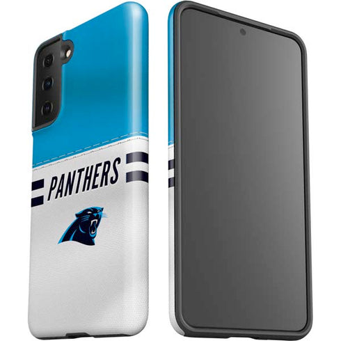 NFL Carolina Panthers White Striped Galaxy S21 Plus 5G Pro Case