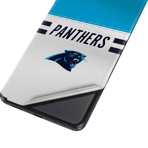 NFL Carolina Panthers White Striped Galaxy S21 Plus 5G Skin