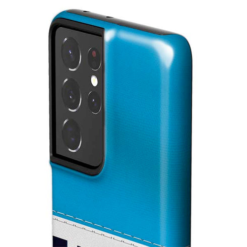 NFL Carolina Panthers White Striped Galaxy S21 Ultra 5G Pro Case