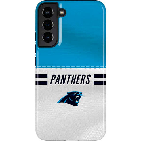 NFL Carolina Panthers White Striped Galaxy S22 Plus Pro Case