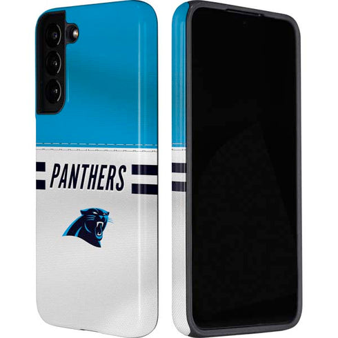 NFL Carolina Panthers White Striped Galaxy S22 Plus Pro Case