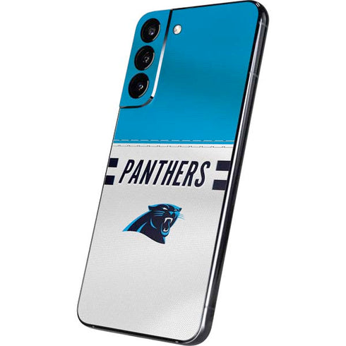 NFL Carolina Panthers White Striped Galaxy S22 Plus Skin