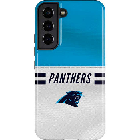 NFL Carolina Panthers White Striped Galaxy S22 Pro Case