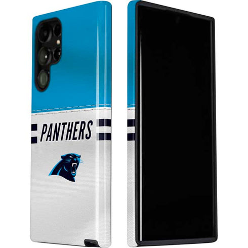 NFL Carolina Panthers White Striped Galaxy S22 Ultra Pro Case