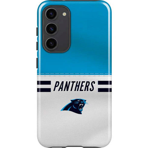NFL Carolina Panthers White Striped Galaxy S23 Plus Pro Case