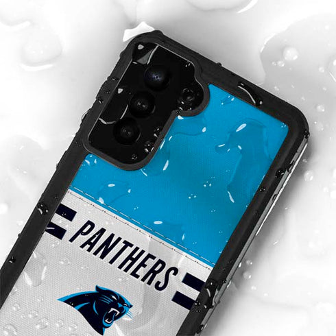 NFL Carolina Panthers White Striped Galaxy S23 Plus Waterproof Case