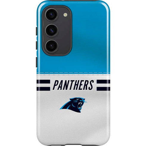 NFL Carolina Panthers White Striped Galaxy S23 Pro Case
