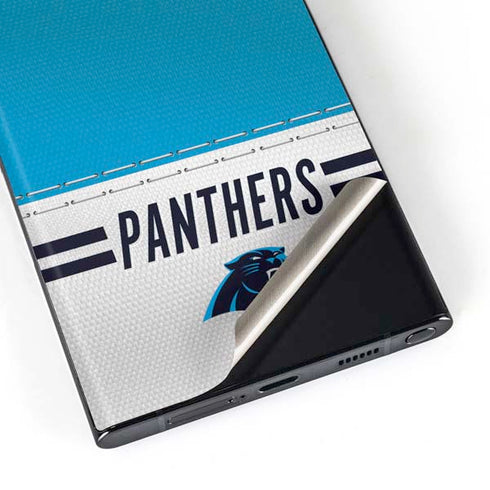NFL Carolina Panthers White Striped Galaxy S23 Ultra Skin