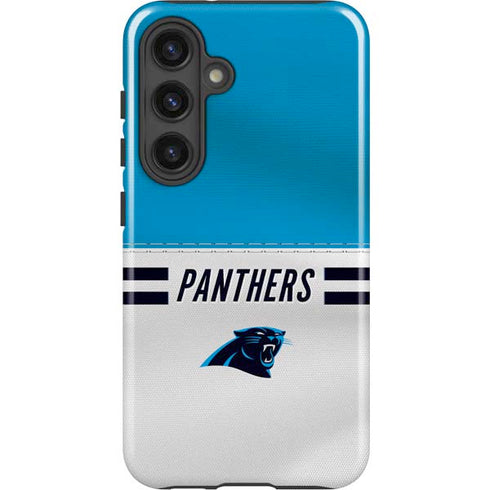NFL Carolina Panthers White Striped Galaxy S24 Impact Case