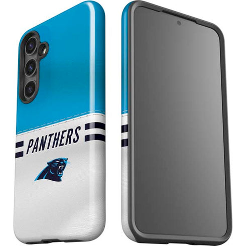 NFL Carolina Panthers White Striped Galaxy S24 Plus Impact Case