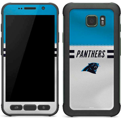 NFL Carolina Panthers White Striped Galaxy S7 Active Skin