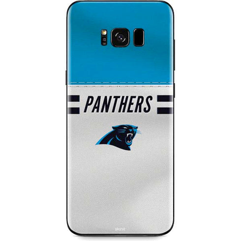 NFL Carolina Panthers White Striped Galaxy S8 Plus Skin