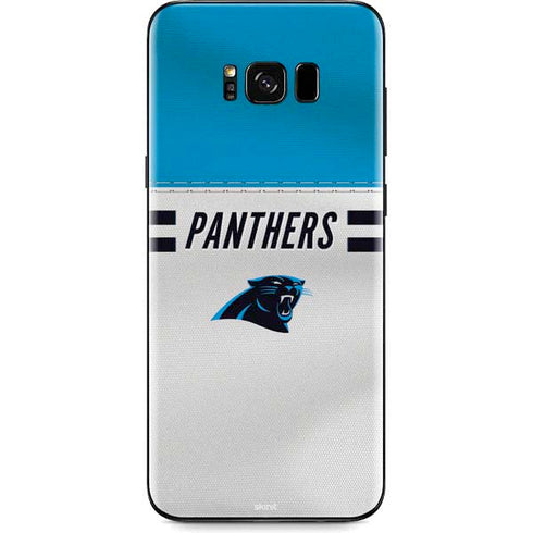 NFL Carolina Panthers White Striped Galaxy S8 Skin