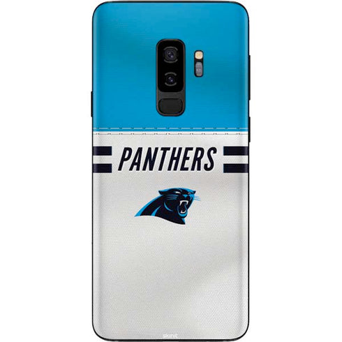 NFL Carolina Panthers White Striped Galaxy S9 Plus Skin