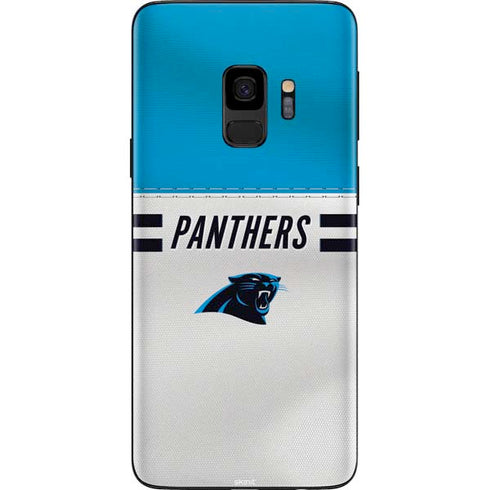 NFL Carolina Panthers White Striped Galaxy S9 Skin