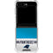 NFL Carolina Panthers White Striped Galaxy Z Flip5 5G Clear Case