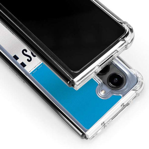 NFL Carolina Panthers White Striped Galaxy Z Fold5 5G Clear Case