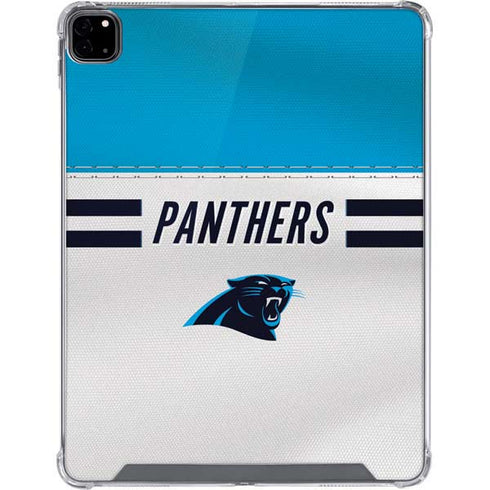 NFL Carolina Panthers White Striped iPad Pro 12.9in (2020) Clear Case
