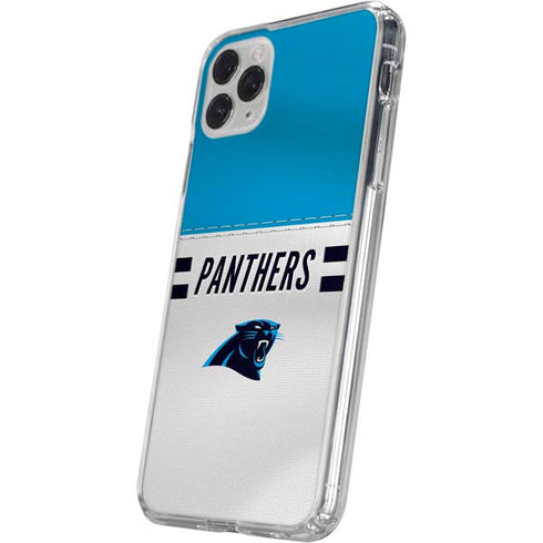 NFL Carolina Panthers White Striped iPhone 11 Pro Clear Case