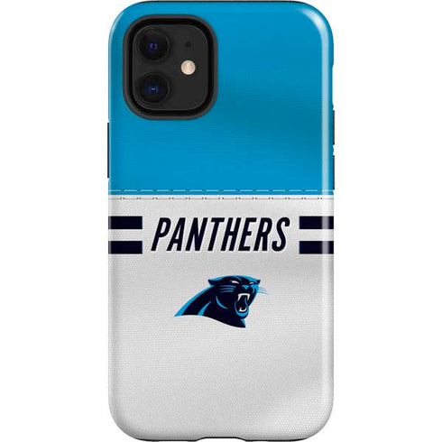 NFL Carolina Panthers White Striped iPhone 12 Mini Impact Case