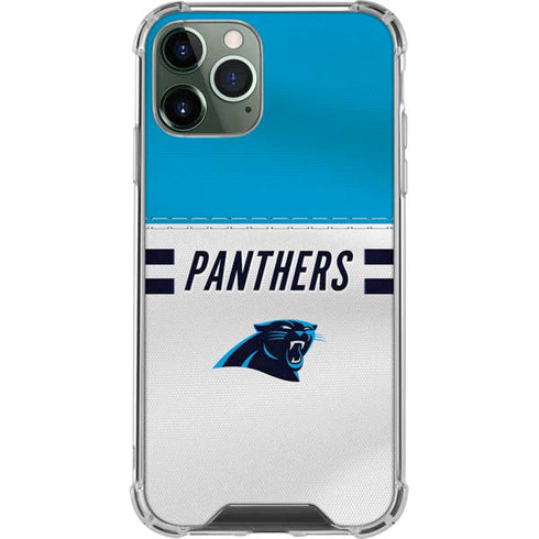 NFL Carolina Panthers White Striped iPhone 12 Pro Clear Case