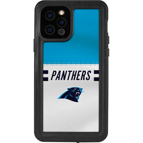 NFL Carolina Panthers White Striped iPhone 12 Pro Waterproof Case