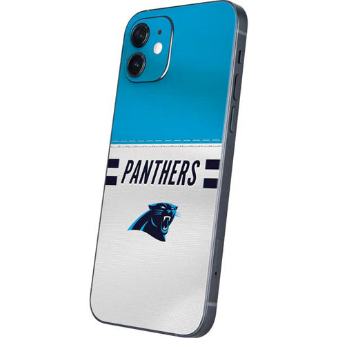 NFL Carolina Panthers White Striped iPhone 12 Skin