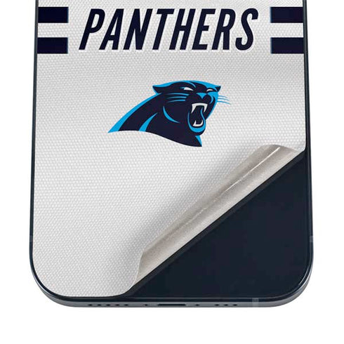 NFL Carolina Panthers White Striped iPhone 12 Skin