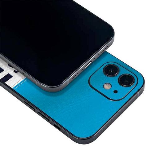 NFL Carolina Panthers White Striped iPhone 12 Skin