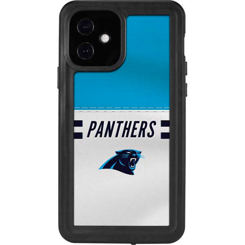 NFL Carolina Panthers White Striped iPhone 12 Waterproof Case