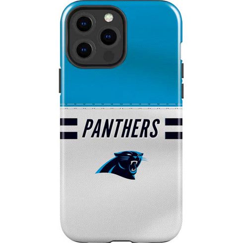 NFL Carolina Panthers White Striped iPhone 13 Pro Max Impact Case