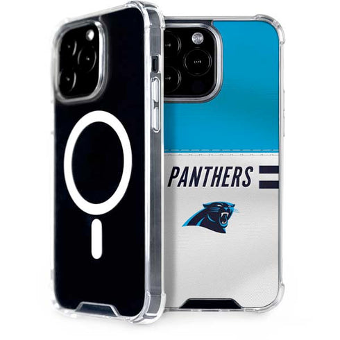 NFL Carolina Panthers White Striped iPhone 13 Pro Max MagSafe Case