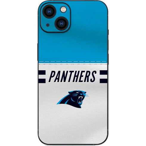 NFL Carolina Panthers White Striped iPhone 13 Skin