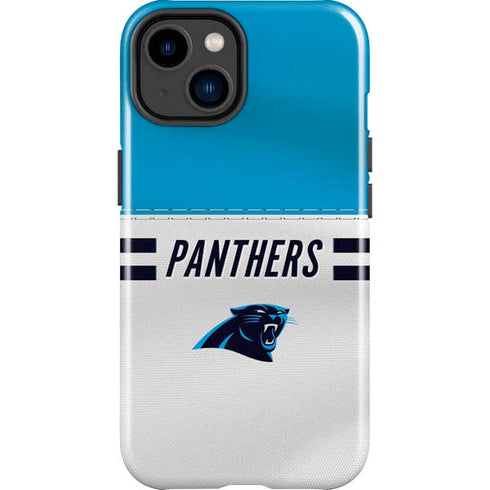NFL Carolina Panthers White Striped iPhone 15 Plus Impact Case