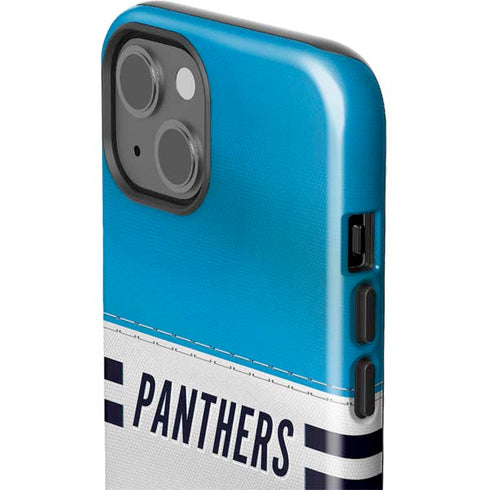 NFL Carolina Panthers White Striped iPhone 15 Plus Impact Case