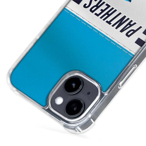NFL Carolina Panthers White Striped iPhone 15 Plus MagSafe Case