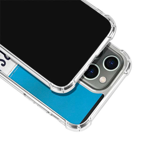 NFL Carolina Panthers White Striped iPhone 15 Pro Clear Case