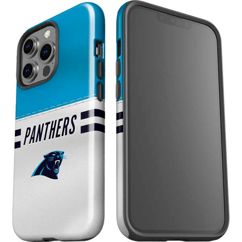 NFL Carolina Panthers White Striped iPhone 15 Pro Impact Case