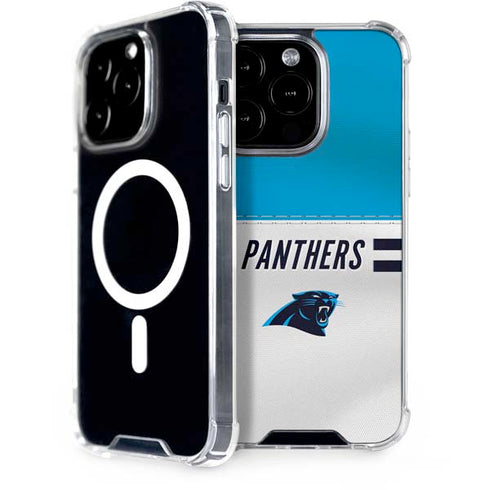 NFL Carolina Panthers White Striped iPhone 15 Pro MagSafe Case