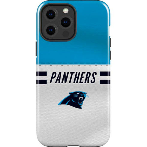 NFL Carolina Panthers White Striped iPhone 15 Pro Max Impact Case