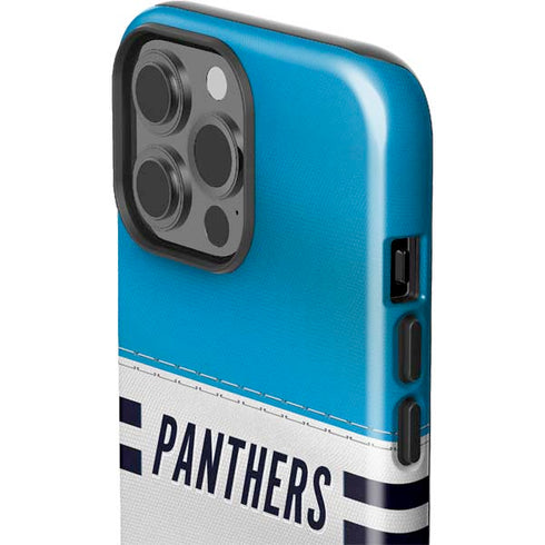 NFL Carolina Panthers White Striped iPhone 14 Pro Max Impact Case