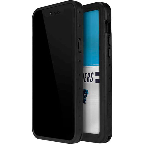 NFL Carolina Panthers White Striped iPhone 14 Pro Max Waterproof Case