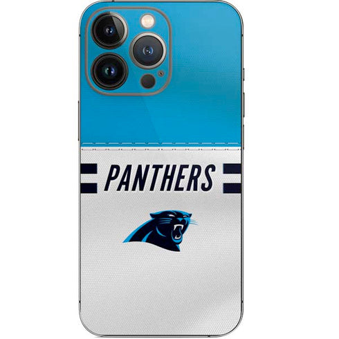 NFL Carolina Panthers White Striped iPhone 14 Pro Skin