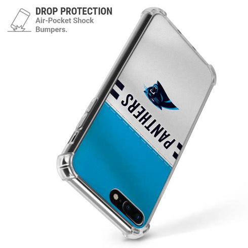 NFL Carolina Panthers White Striped iPhone 7/8 Plus Clear Case
