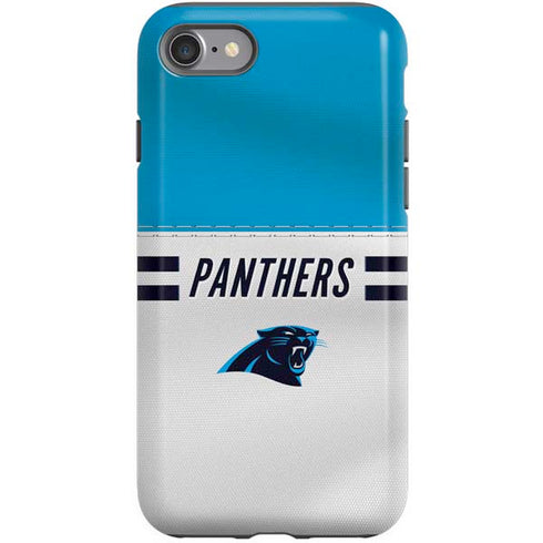 NFL Carolina Panthers White Striped iPhone SE (2nd & 3rd Gen) Pro Case