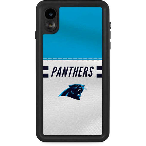 NFL Carolina Panthers White Striped iPhone XR Waterproof Case