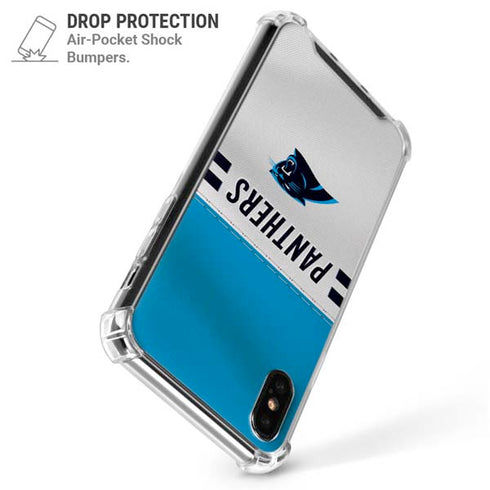 NFL Carolina Panthers White Striped iPhone XS Max Clear Case