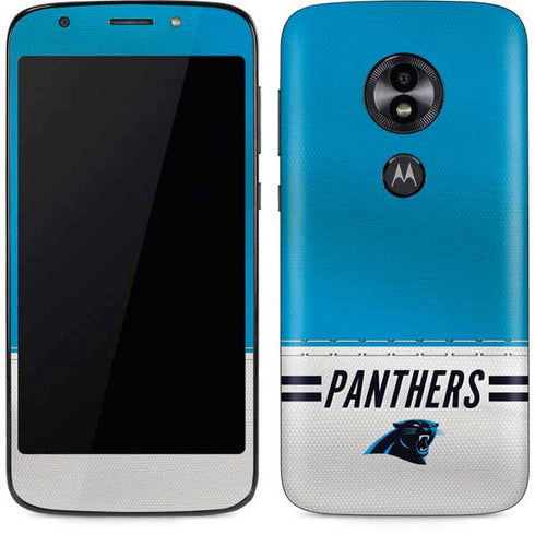 NFL Carolina Panthers White Striped Moto E5 Play Skin
