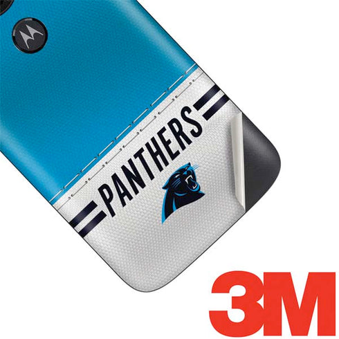 NFL Carolina Panthers White Striped Moto E5 Play Skin