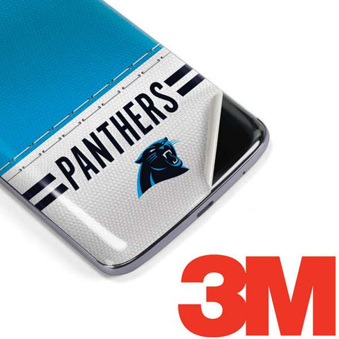 NFL Carolina Panthers White Striped Moto E5 Plus Skin